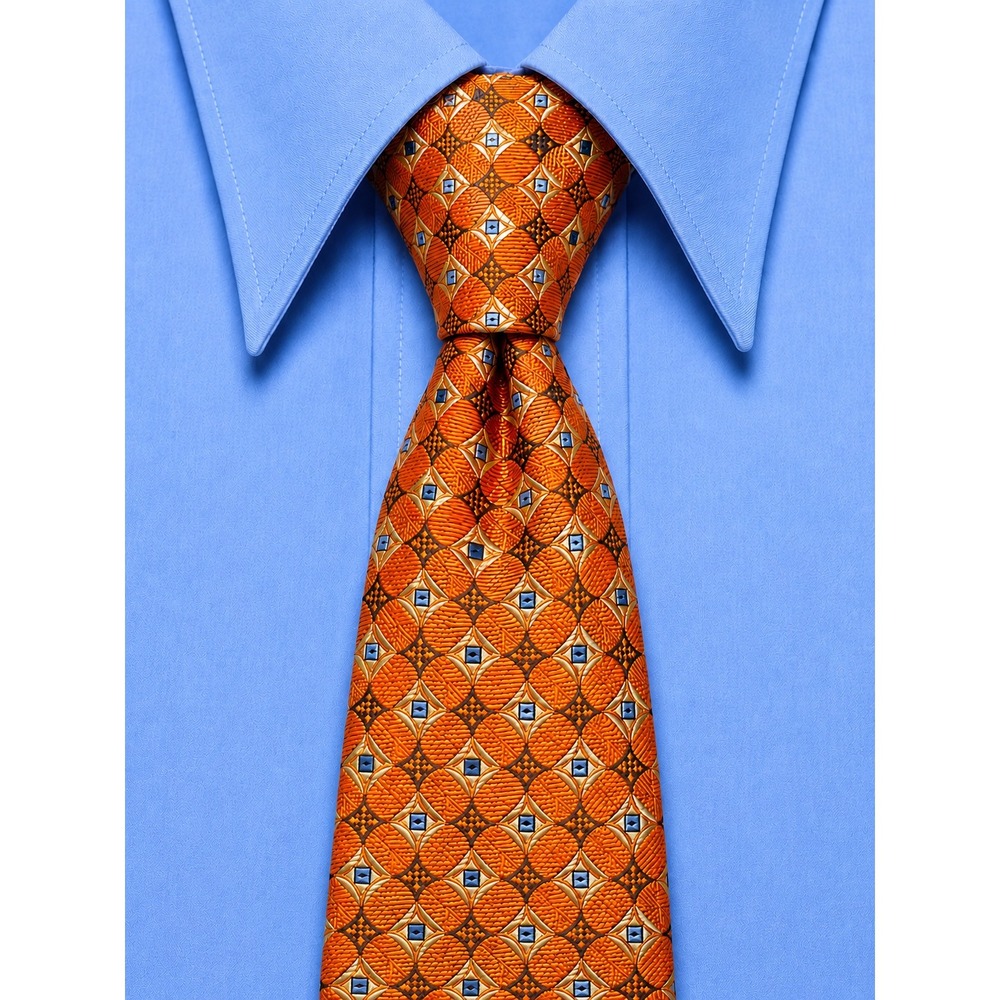 Jos.‎ A. Bank Executive Collection Mens Orange Geometric Silk Necktie 59 Inch